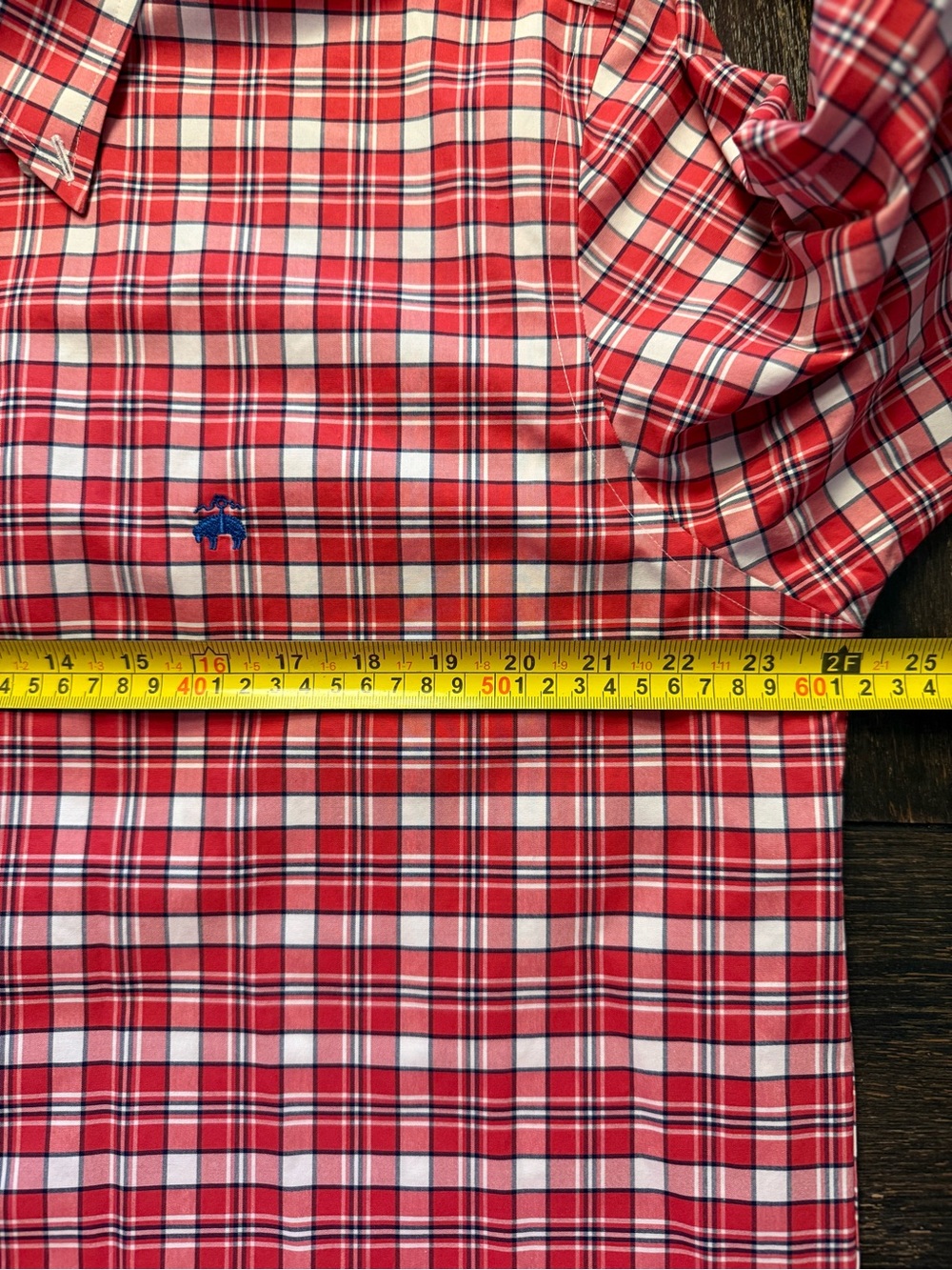 Brooks Brothers Regent L Red White Plaid Non-Iron Supima Button-Down Shirt - Picture 7 of 9